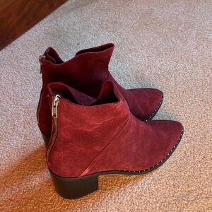 Treasure & Bond Burgundy Suede Ankle Boots